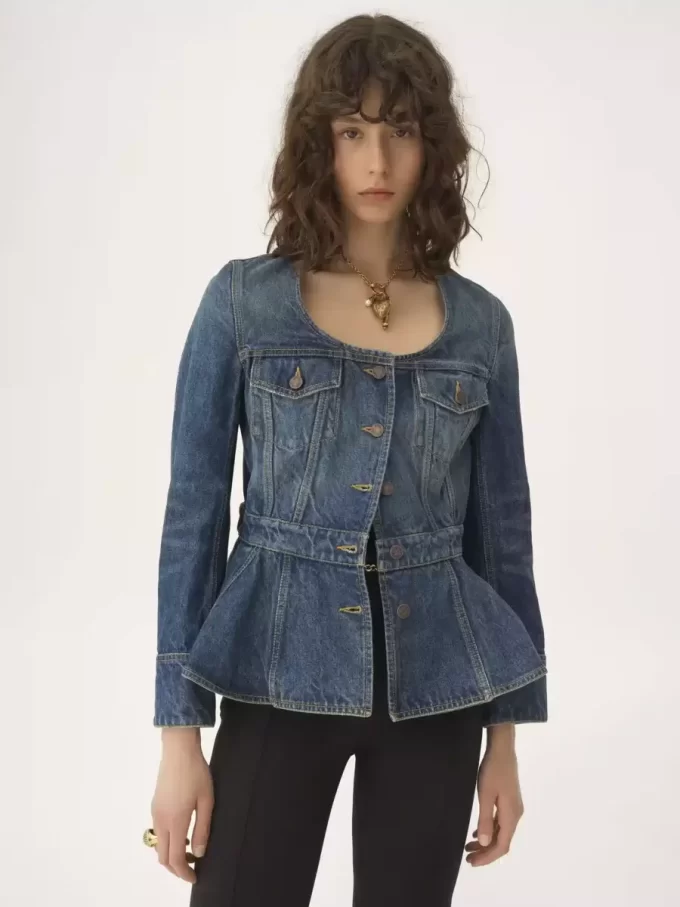 Veste d’équitation à basque en denim Veste d’équitation à basque en denim