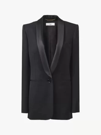 Veste de smoking en laine grain de poudre