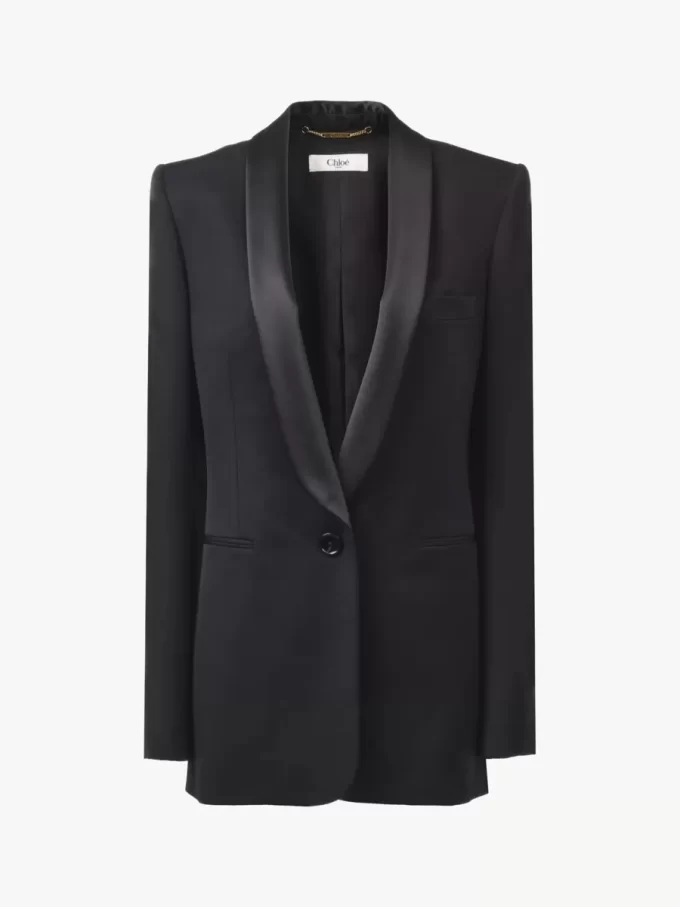Veste de smoking en laine grain de poudre Veste de smoking en laine grain de poudre