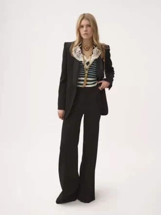 Veste de smoking en laine grain de poudre