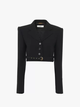 Veste Spencer courte en crêpe de laine