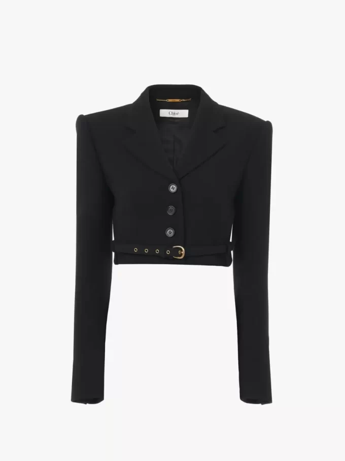 Veste Spencer courte en crêpe de laine Veste Spencer courte en crêpe de laine