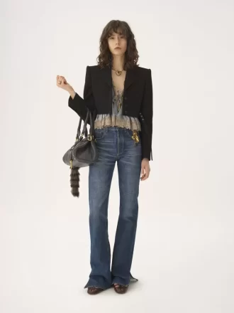 Veste Spencer courte en crêpe de laine