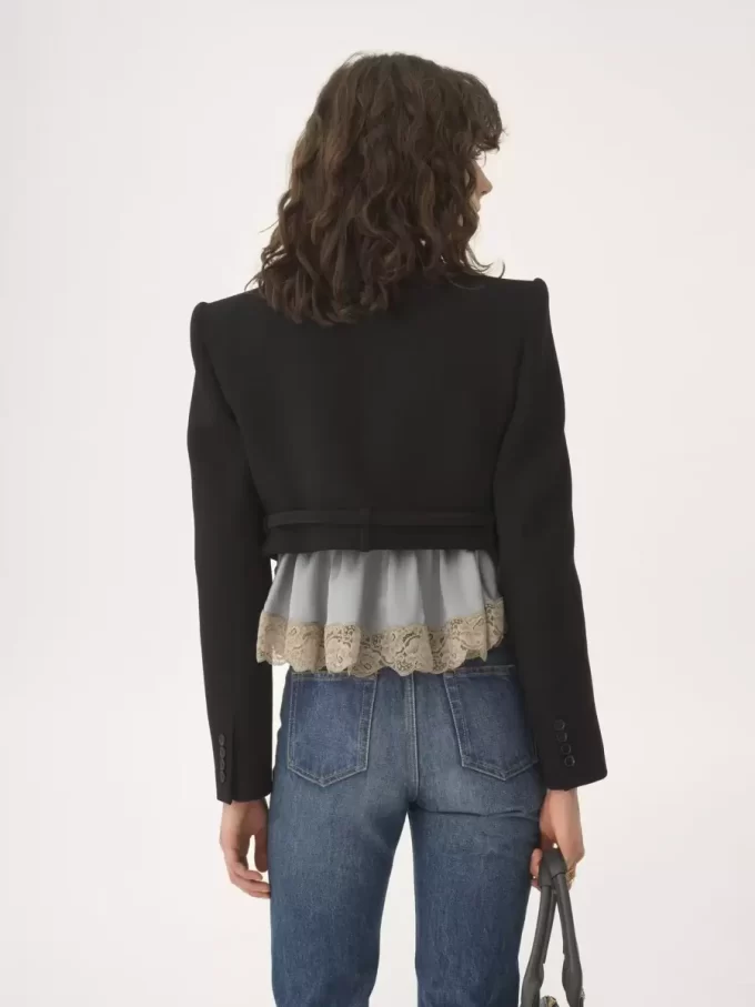Veste Spencer courte en crêpe de laine Veste Spencer courte en crêpe de laine