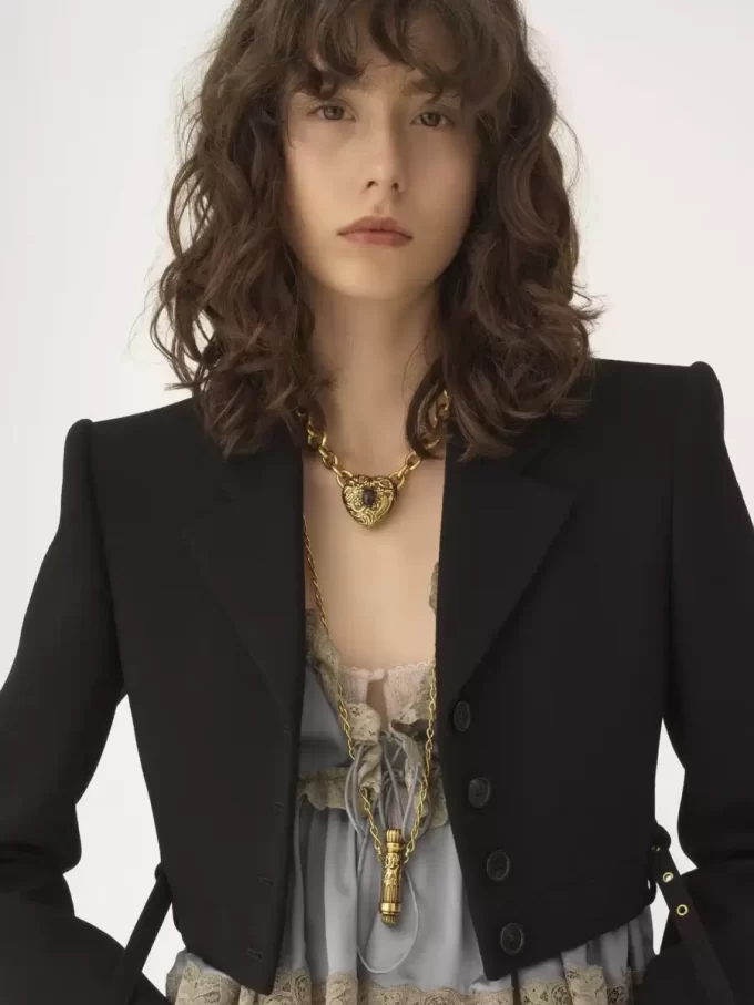 Veste Spencer courte en crêpe de laine Veste Spencer courte en crêpe de laine