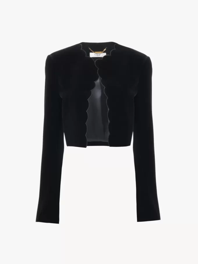 Veste Spencer festonnée en velours Veste Spencer festonnée en velours