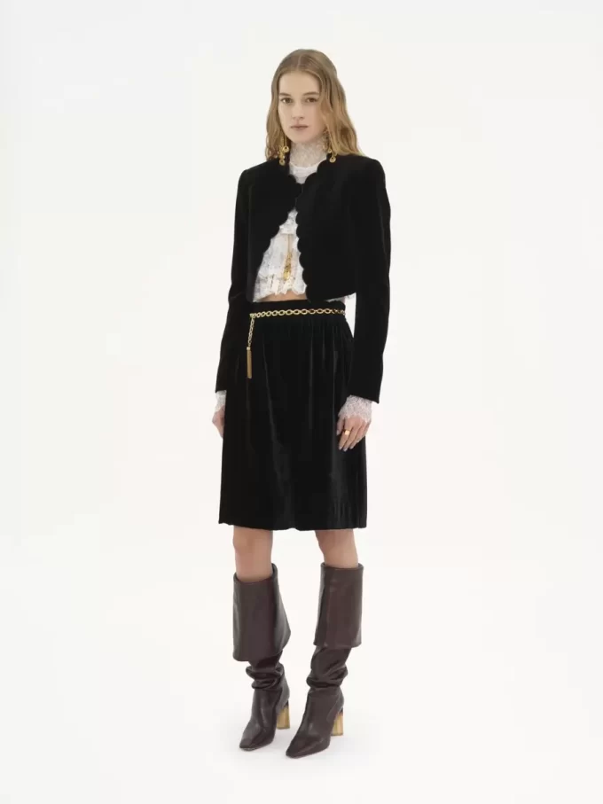 Veste Spencer festonnée en velours Veste Spencer festonnée en velours