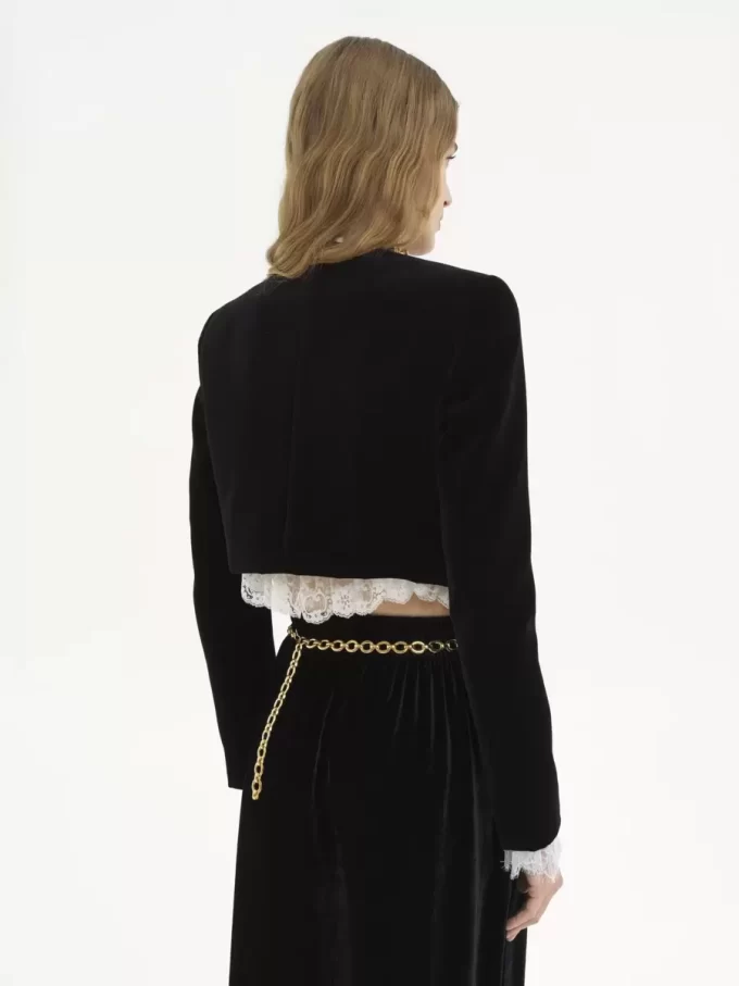 Veste Spencer festonnée en velours Veste Spencer festonnée en velours
