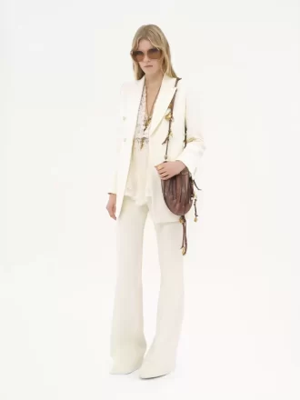 Veste sur mesure en jacquard de coton mélangé
