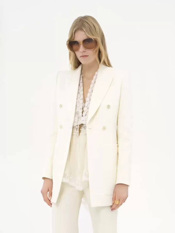Veste sur mesure en jacquard de coton mélangé Veste sur mesure en jacquard de coton mélangé