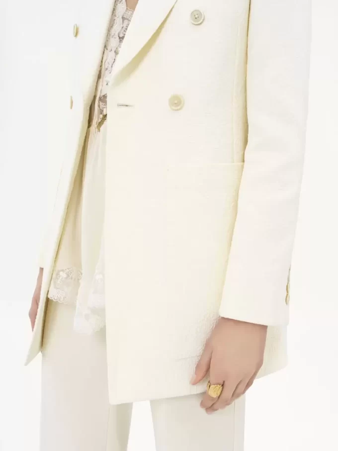 Veste sur mesure en jacquard de coton mélangé Veste sur mesure en jacquard de coton mélangé