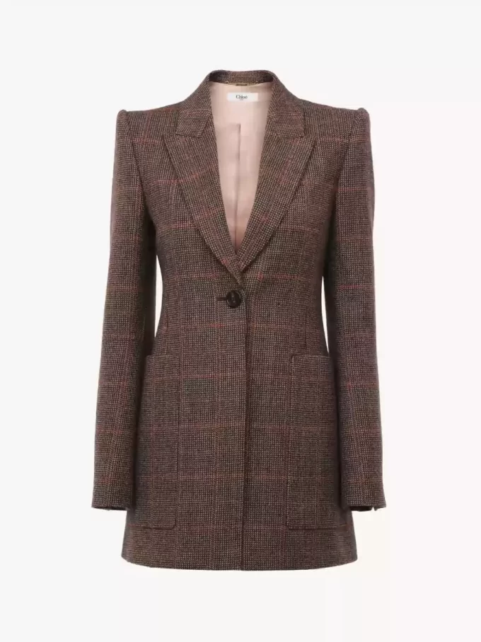 Veste sur mesure en laine à carreaux Veste sur mesure en laine à carreaux