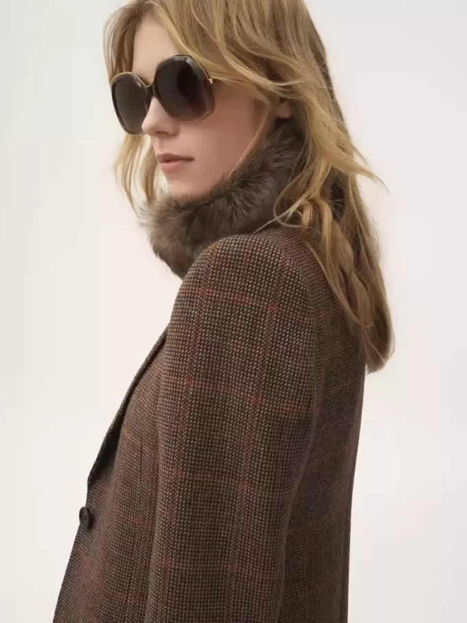 Veste sur mesure en laine à carreaux Veste sur mesure en laine à carreaux
