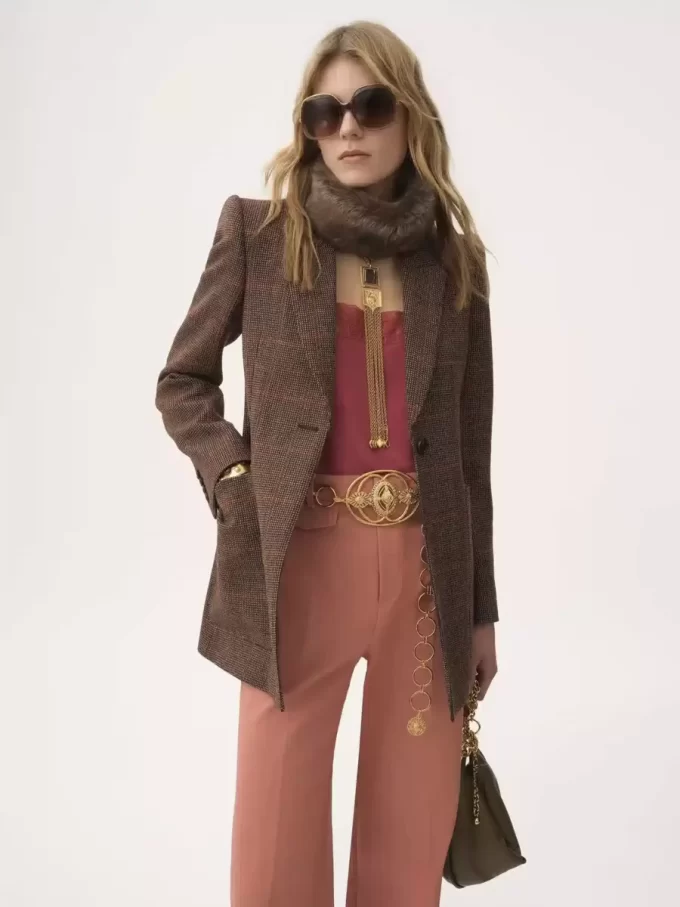 Veste sur mesure en laine à carreaux Veste sur mesure en laine à carreaux