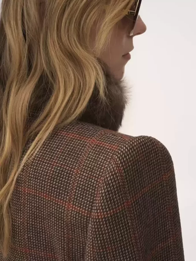 Veste sur mesure en laine à carreaux Veste sur mesure en laine à carreaux