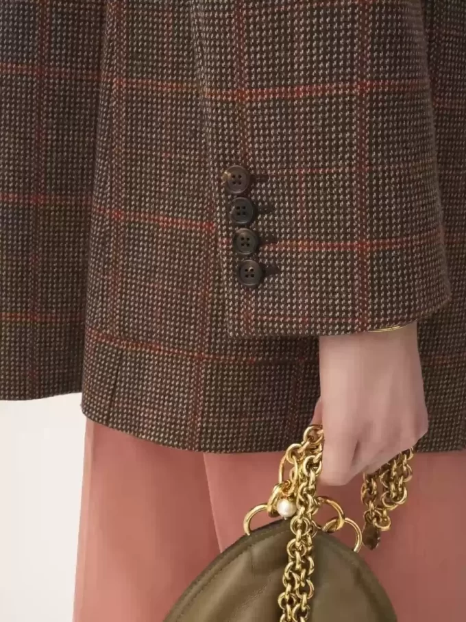 Veste sur mesure en laine à carreaux Veste sur mesure en laine à carreaux