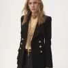 Veste tailleur croisée en bouclette de laine Veste tailleur croisée en bouclette de laine