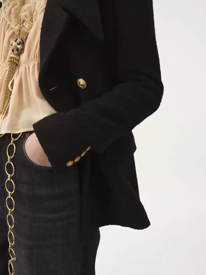 Veste tailleur croisée en bouclette de laine Veste tailleur croisée en bouclette de laine
