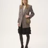 Veste tailleur croisée en laine à carreaux Veste tailleur croisée en laine à carreaux