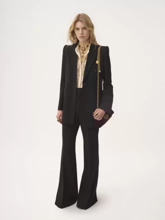 Veste tailleur croisée en mélange crêpe