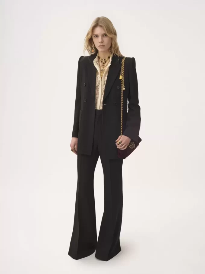 Veste tailleur croisée en mélange crêpe Veste tailleur croisée en mélange crêpe