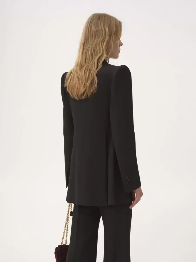 Veste tailleur croisée en mélange crêpe Veste tailleur croisée en mélange crêpe