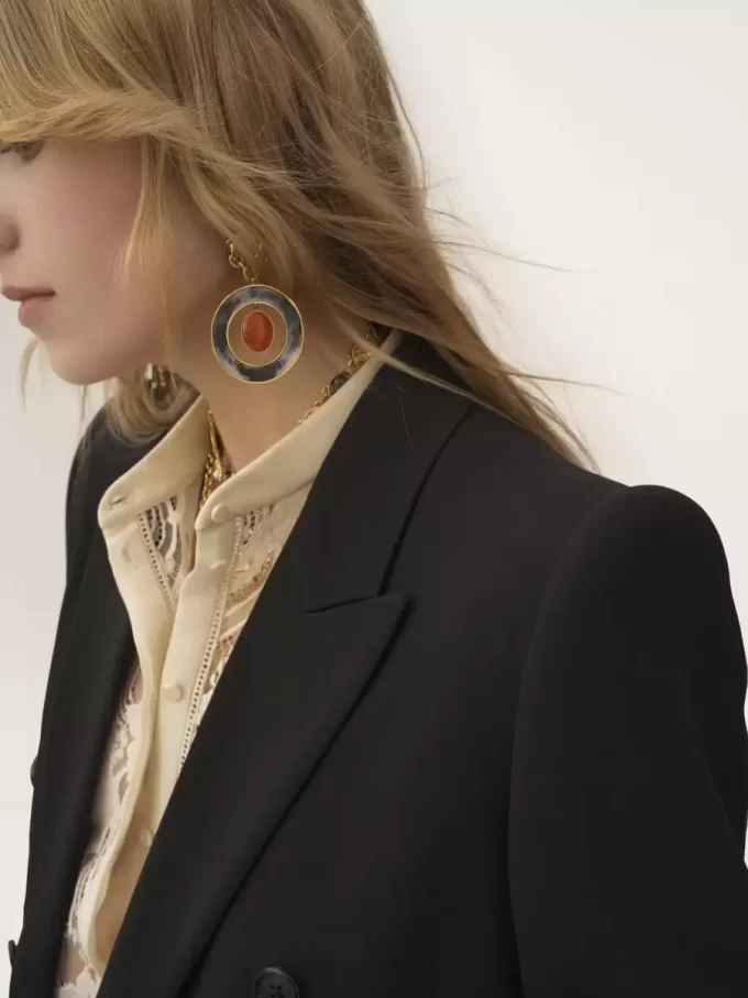 Veste tailleur croisée en mélange crêpe Veste tailleur croisée en mélange crêpe