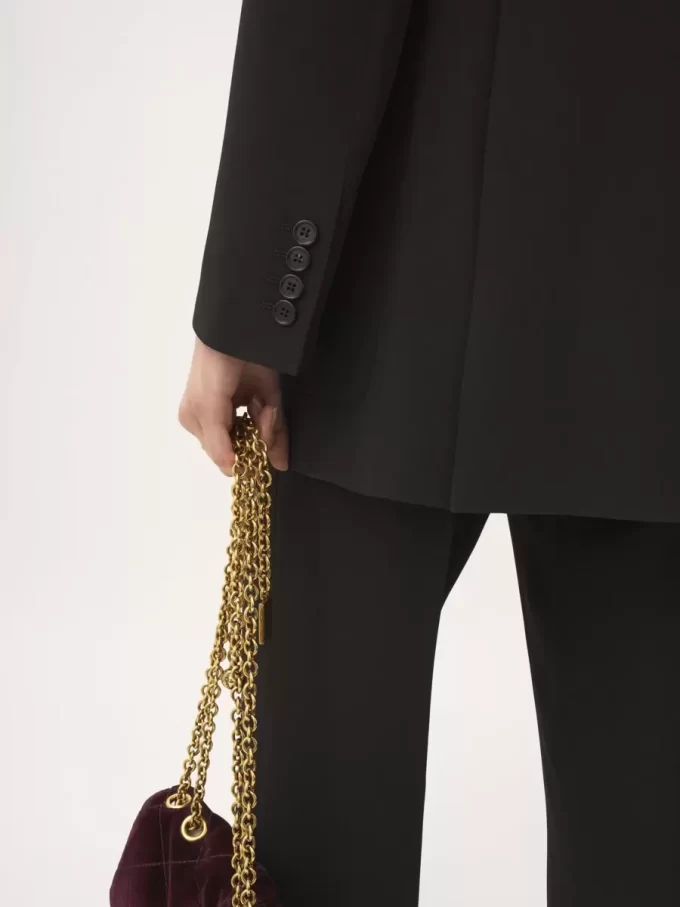 Veste tailleur croisée en mélange crêpe Veste tailleur croisée en mélange crêpe