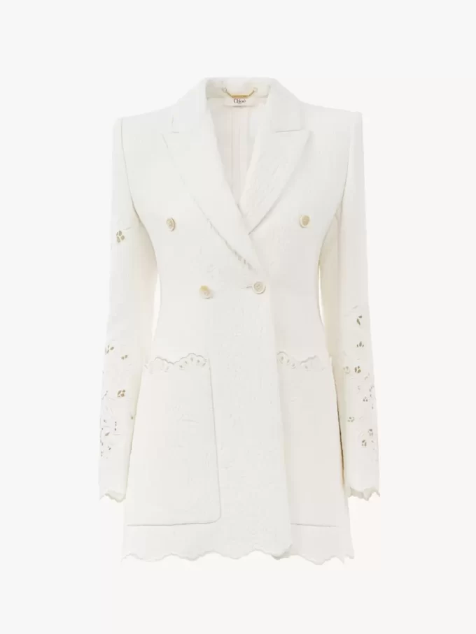 Veste tailleur croisée en mélange de coton Veste tailleur croisée en mélange de coton