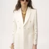 Veste tailleur croisée en mélange de coton Veste tailleur croisée en mélange de coton