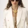 Veste tailleur croisée en mélange de coton Veste tailleur croisée en mélange de coton