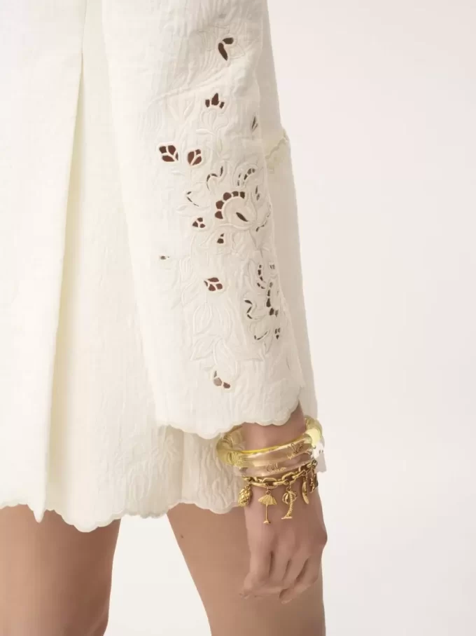 Veste tailleur croisée en mélange de coton Veste tailleur croisée en mélange de coton