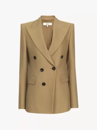 Veste tailleur en laine grain de poudre