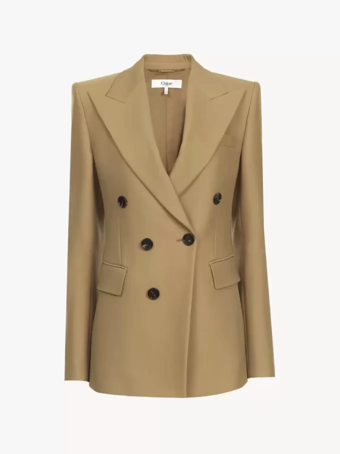 Veste tailleur en laine grain de poudre Veste tailleur en laine grain de poudre