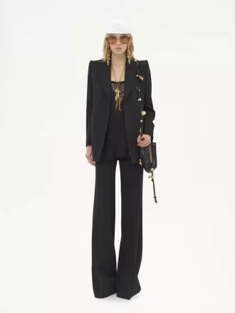 Veste tailleur en laine grain de poudre