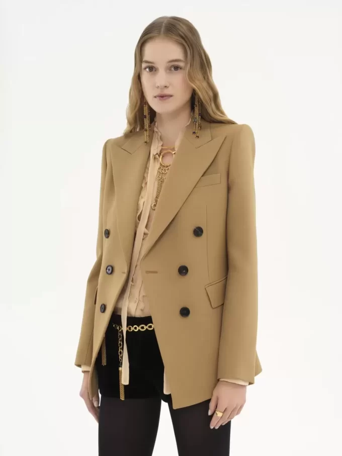 Veste tailleur en laine grain de poudre Veste tailleur en laine grain de poudre