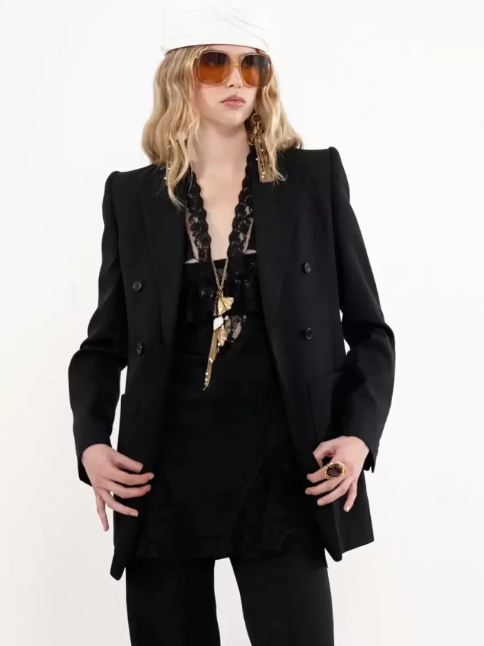 Veste tailleur en laine grain de poudre Veste tailleur en laine grain de poudre