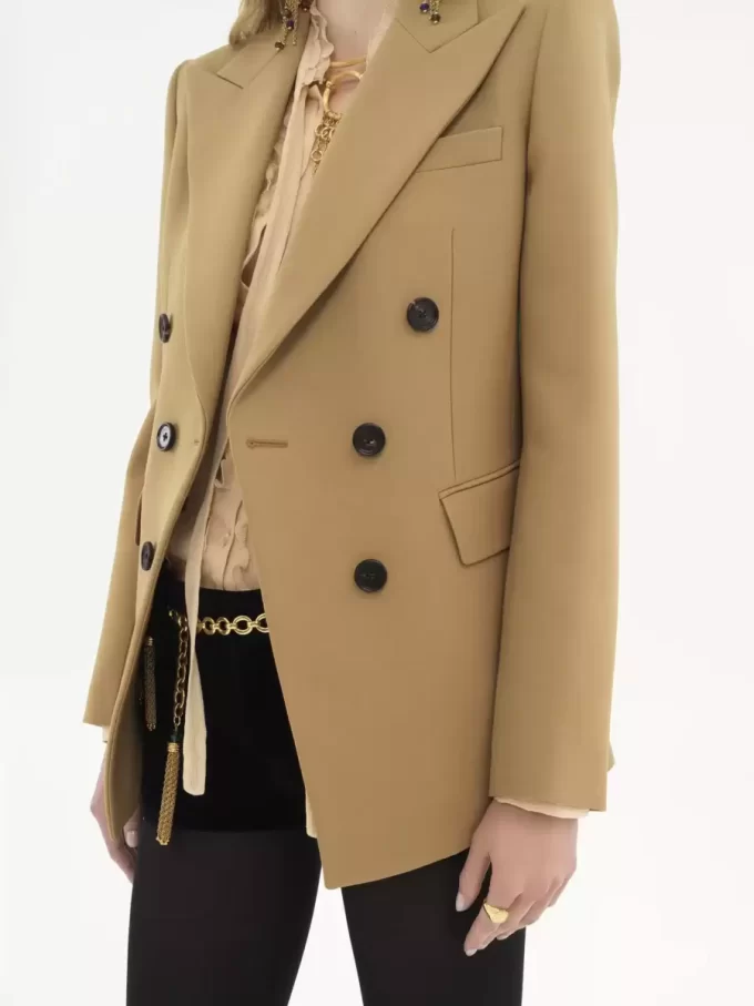 Veste tailleur en laine grain de poudre Veste tailleur en laine grain de poudre