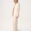 Veste tailleur à simple boutonnage en gabardine de laine Veste tailleur à simple boutonnage en gabardine de laine