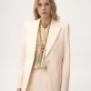 Veste tailleur à simple boutonnage en gabardine de laine Veste tailleur à simple boutonnage en gabardine de laine