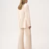 Veste tailleur à simple boutonnage en gabardine de laine Veste tailleur à simple boutonnage en gabardine de laine