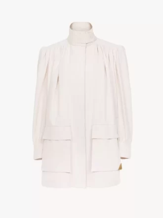 Veste utilitaire à col montant en toile de coton